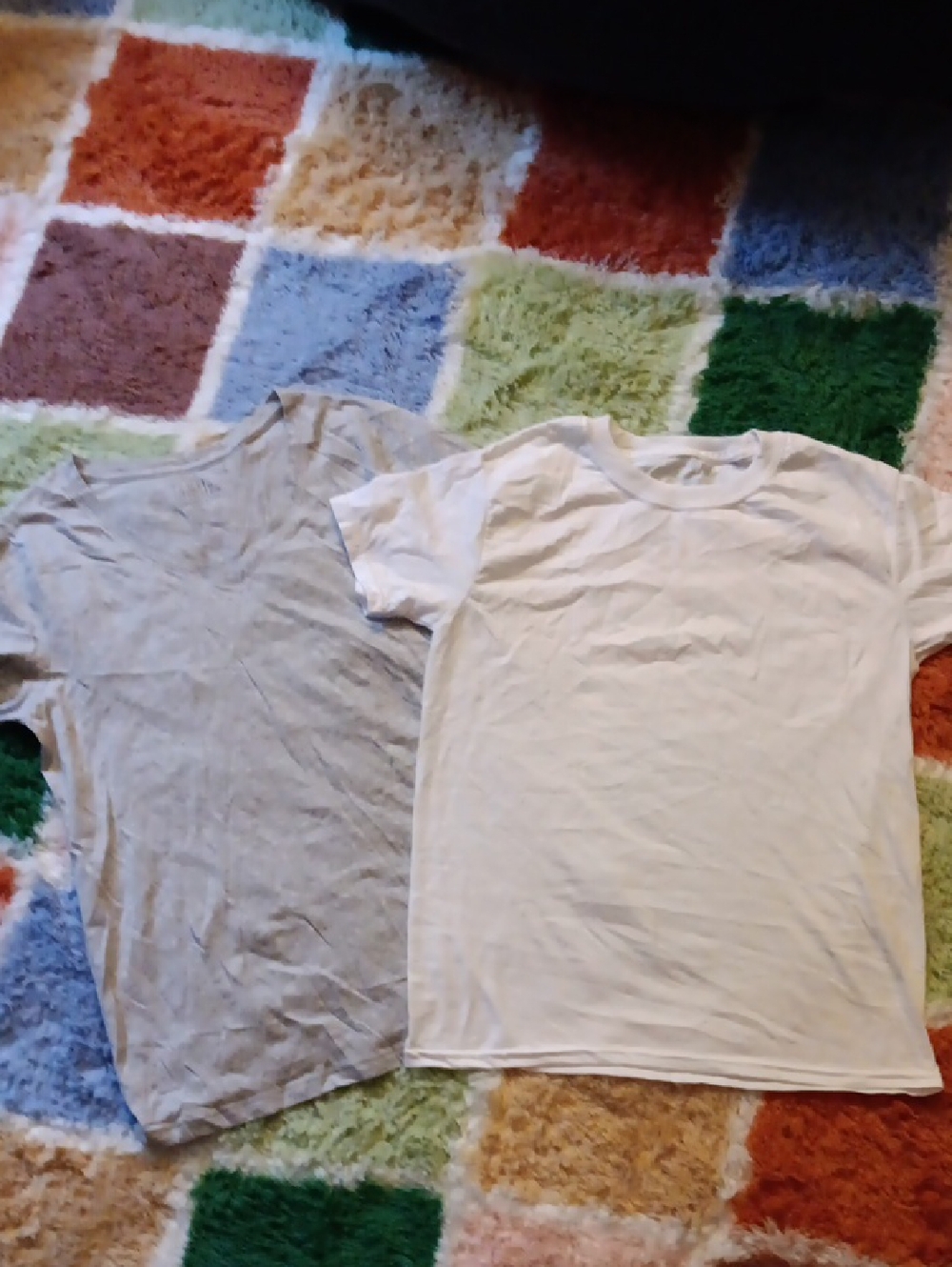 Two T-shirts - 1 Gray V-neck, 1 White Crew Neck, NWOTs